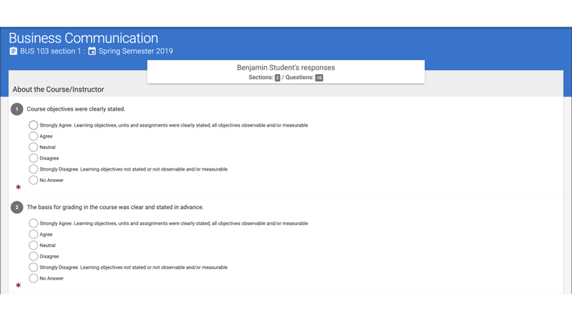 Course Evaluation_IPM Screenshot