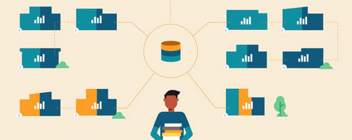 Illustration of financial analytics and sustainability