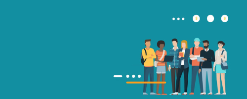 Illustration of a group of students talking