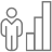 Icon of a person next to a bar graph